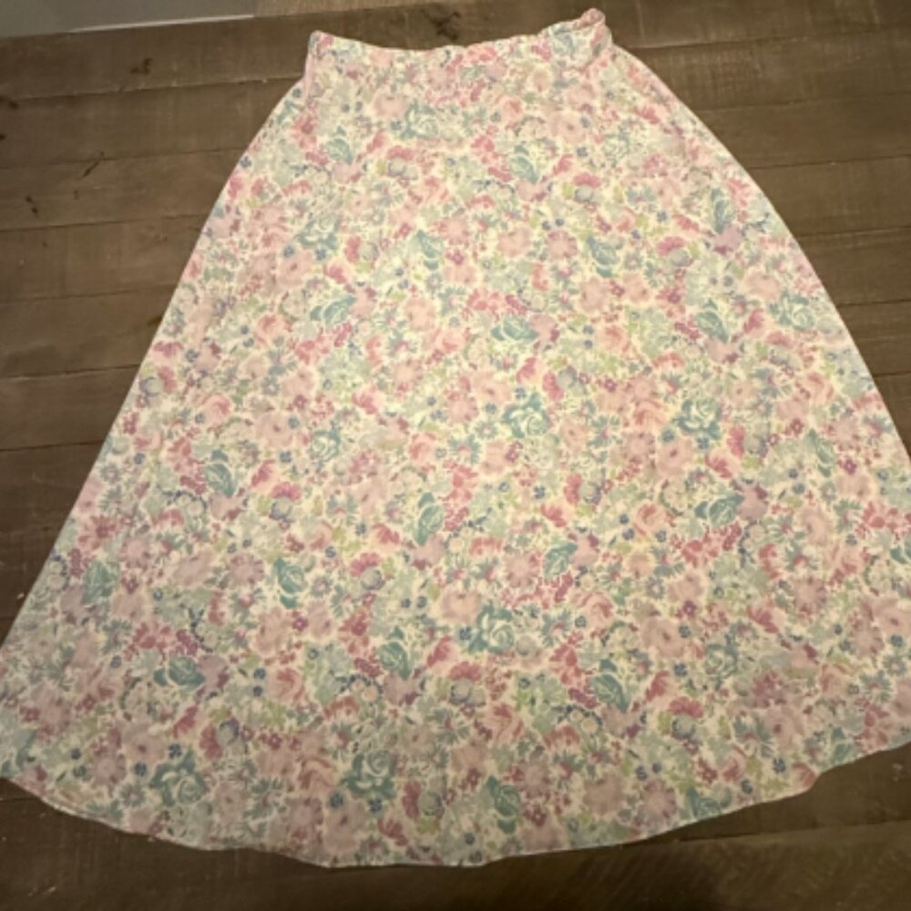 Vintage Koret Pastel Floral A-Line Skirt – Size 12